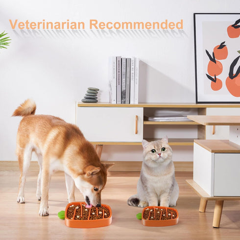 Slow Feeder Dog Bowl, Dog Food Bowl for Small & Medium-Sized Dogs, Carrot Design Dog Bowls,Non-Slip Dog Slow Feeder Bowls, Pet Slow Feeder Bowl fo...