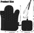Qimh Oven Mitts and Pot Holders, 4 Pcs Kitchen Oven Mitts Set with Cooking Tongs, High Heat Resistant 500? Extra Long Non-Slip Silicone Surface Ov...