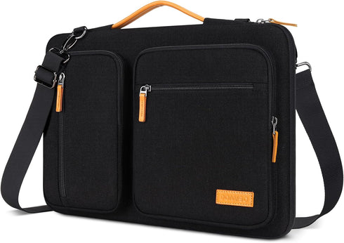DOMISO 15.6 inch Laptop Sleeve Case Water-Resistant Computer Cover Bag with Detachable Shoulder Straps and Extendable Handle for HP, Dell, Asus,Bl...
