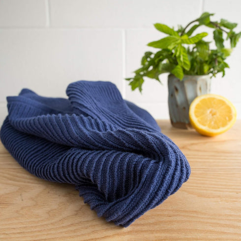 Now Designs Ripple Kitchen Towel, Set of 2, Indigo...