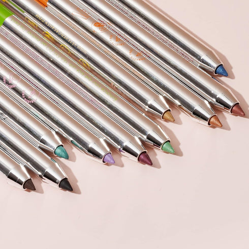 Gold Eyeliner Pen, Gel Eyeliner Pencil Waterproof Smudgeproof, Colored Creamy Eye Liner Pen with Built-in Sharpener for Creating Winged Eyeliner L...