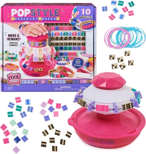 Cool Maker PopStyle Bracelet Maker, 170 Beads, Make & Remake 10 Bracelets, Friendship Bracelet Making Kit, DIY Arts & Crafts Christmas Gifts for K...