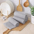 Kitinjoy 100% Cotton Waffle Weave Kitchen Dish Towels, 4-Pack Super Soft and Absorbent Kitchen Towels, 13 in x 28 in, Light Grey...