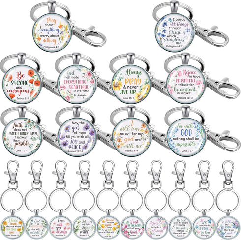 Sasylvia 20 Pcs Christian Keychains for Women Inspirational Scripture Quote Religious Keychains Bible Verse Gifts for Prayers...