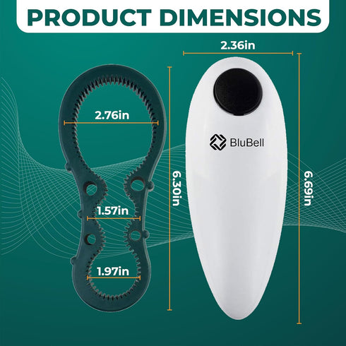 Electric can opener-open almost any can with one touch, medium, White...