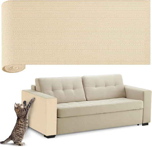 78.7"x15.8" Cat Scratching Mat, JOUXKOT Trimmable Cat Scratching Carpet, Cat Scratching Mat Self-Adhesive for Cat Scratching Post, DIY Climbing Ca...