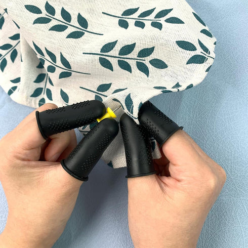 12 Pcs Black Silicone Hot Glue Gun Finger Caps, Anti-Slip and Reusable Silicone Thumb Protectors, Finger Guard Protectors for Hot Glue, Wax, Resin...