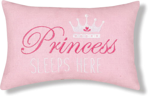 C&F Home Pink Princess Sleeps Here Extra Small Accent Pillow 6" x 9" Decor Decoration Soft Embroidered Novelty Mini Throw Pillow for Girls Kids To...