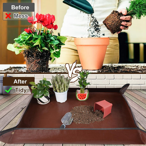 39"x 31" Large Repotting Mat for House Plant Transplanting and Potting Soil Control Portable Gardening Tray Plant Gifts for Plant Lovers...