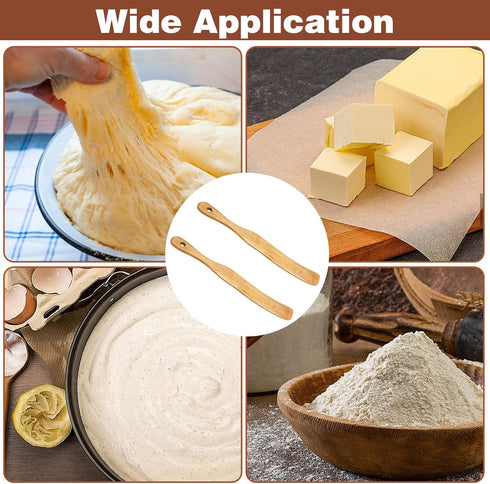 2Pcs Wooden Spatula for Cooking, Sourdough Spurtles Kitchen Tools Wooden Spurtle Spatula Dough Stir with Hanging Holes Sourdough Spatula, Kitchen ...