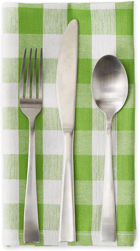DII Checkered Tabletop Collection 100% Cotton, Machine Washable, Napkin Set, 20x20, Green Apple, 6 Piece...