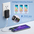 Ultra Slim Flat Portable USB Wall Charger Plug, 2 Pack Black......
