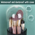 JessLab Makeup Brush Holder Organizer with Lid, 360 Degree Rotatable Makeup Brush Organizer Spinning Cosmetics Holders Brush Storage Box Display f...