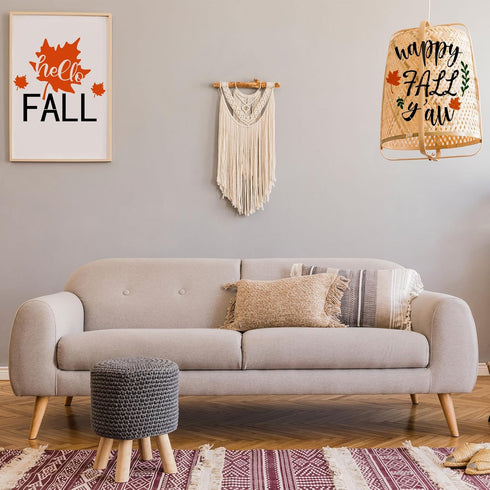 Chuangdi 16 Pcs Large Round Stencils for Painting on Wood Welcome Summer Stencils Welcome Seasonal Reusable Stencils Snowflake Plastic Templates D...