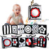 Black and White Baby Toys – High Contrast Soft Sensory Book with Mirror for Newborn Development, Perfect Tummy Time Toy for Infants 0-12 Months...