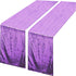 Purple Table Runners 12''x108'', 2 Packs Glitter Fabric Sequin Table Runner for Baby Shower Graduation Celebration Birthday Summer Wedding Mardi G...