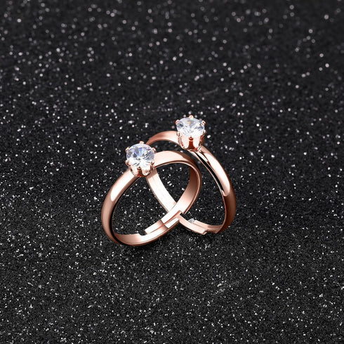 Junkin 48 Pieces Ring Bridal Wedding Fake Rings Decorations Diamond Engagement Rings Bridal Shower Rings Diamond Rings for Party Supply (Rose Gold...