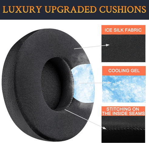 SoloWIT Cooling Gel Replacement Ear Pads Cushions for Beats Solo 2 & Solo 3 Wireless On-Ear Headphones, Solo2 Solo3 Earpads with High-Density Nois...