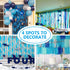 PartyWoo Crepe Paper Streamers 10 Rolls 820ft, Pack of Blue, Pastel Blue, Royal Blue, White Party Streamers, Crepe Paper for Birthday Party Decora...