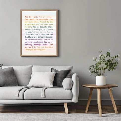 Posterizer 1 pcs-Thank You For Being You-You Are Enough-Motivational & Inspirational Art- Decor for Home & Office- unframed wall art...