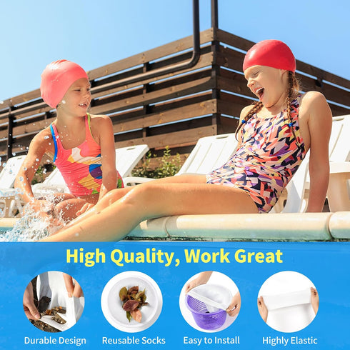 Pool Skimmer Socks - 20 -Pack of Pool Socks for Skimmer Basket, Reusable Pool Filter Socks to Clean Debris and Leaves for In-Ground and Above Grou...