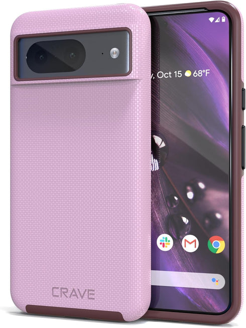 Crave Google Pixel 8 Case - Dual Guard Shockproof Protection Secure Layered Pixel 8 Phone Case, Lilac...
