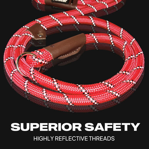 TwoEar Dog Leash Dog Slip Rope Leash 1/2" x 6FT Dog Training Leash Heavy Duty Strong Slip Lead Highly Reflective Threads for Small Medium and Larg...