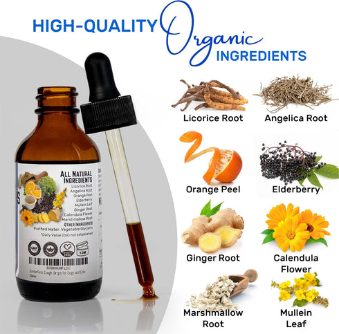 Dog Cough Treatment - Kennel Cough Treatment - Dog Allergy Relief - Itch Relief - Wet & Dry Cough Suppressant - for Dogs & Cats - XanderPets USA 1...