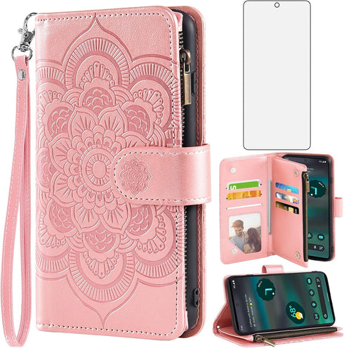 Asuwish Phone Case for Google Pixel 6A 5G 2022 Wallet Cover with Tempered Glass Screen Protector and Flower Leather Flip Credit Card Holder Stand ...