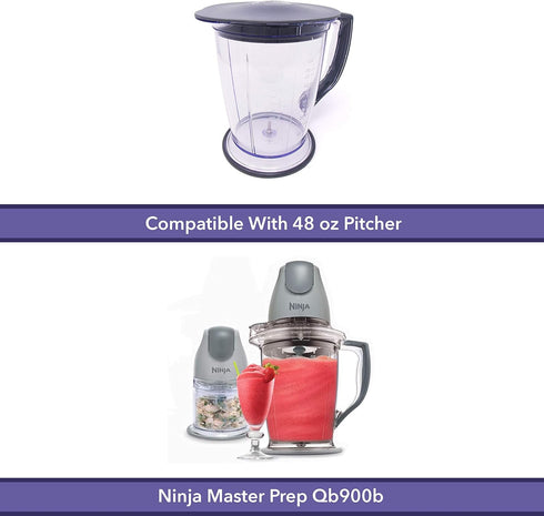 Enbizio Blender Replacement Parts for Ninja Master Prep Qb900B - 48 oz Pitcher 4 Blade...