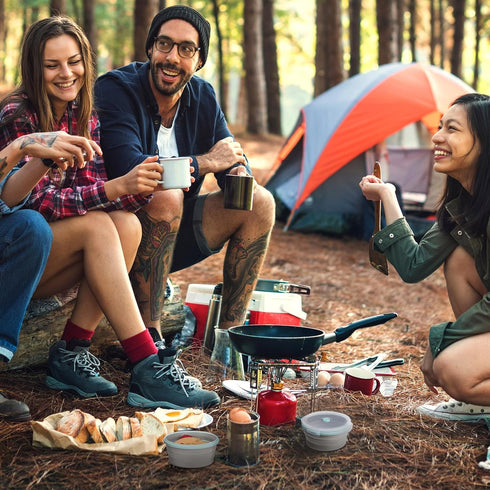 Suclain 4 Pcs Camping Bowl with Lid Collapsible Silicone Bowl Lunch Box Salad Bowl Expandable Food Storage Container Set Folding Travel Bowl for H...