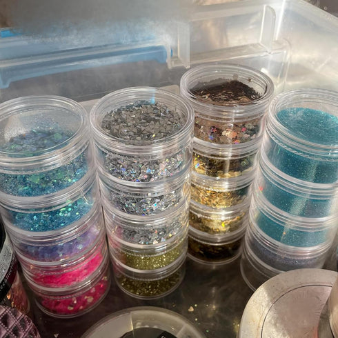 10 Sets 4 Layer Stackable Cosmetic Containers with Screw Lids, 10G/10ML Stackable Bead Storage Containers Round Plastic Containers, Clear Column S...