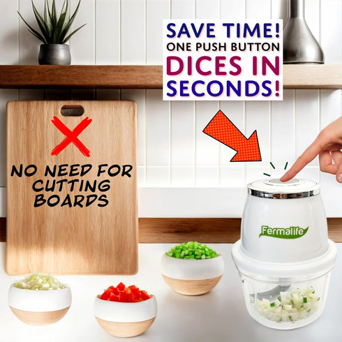 Electric Food Chopper Processor, 350ml / 11.8oz Capacity, Stainless Steel Blade for Garlic, Veggies, Onion, Nuts, Spices, Fruits - Cordless, Power...