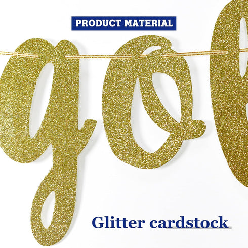 Stay Golden Glitter Gold Banner, Golden Birthday Banner, Golden Girls Party Decorations(Gold)...