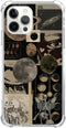 Aesthetic Vintage Grunge Collage Phone Case Compatible with iPhone 12 Pro Max, Skull Planets Collage Cover for Teens Men Women, Trendy Cool TPU Bu...