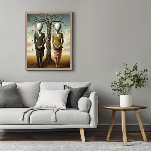 Posterizer 1 pcs-welcoming alien couple-Abstract & Modern Art-Fantasy & Fiction Art-Gift for Art Lovers-Decor for Home & Office- UNFRAMED Wall Art...