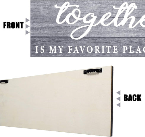 Jetec 2 Pcs Wooden Home Wall Signs This is Us Wall Decor Family Plaque Together Is My Favorite Place To Be Sign Rustic Wood Entryway Art for Farmh...