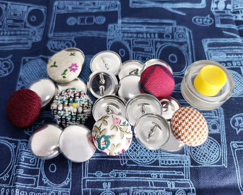 Cover Button Kit -Size 30(3/4Inch)-Covered Buttons Tufting Buttons Kit DIY Fabric Cover Buttons with Wire Backs 50 Sets &Tool...