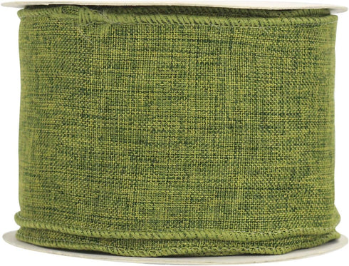 MEEDEE Sage Ribbon Sage Burlap Ribbon Sage Wired Ribbon Green Burlap Ribbon 2.5 inch Wired Edge Ribbon, Perfect for Fall Wreaths Floral Bouquet Gi...
