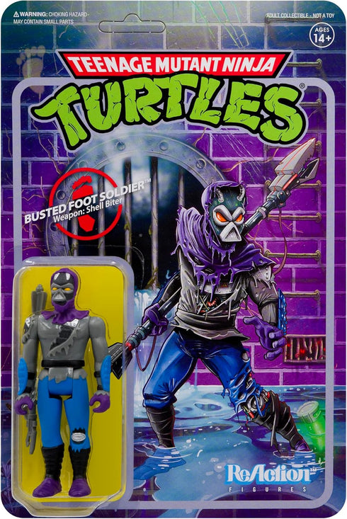 Super7 Teenage Mutant Ninja Turtles Damaged Foot Soldier 3.75 in ReAction Figure...