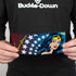 Buckle-Down Men's PU Bifold Wallet-Wonder Woman Stars/Face Halftone Blues/Red/Yellow/White, Multicolor, 4.0" x 3.5"...