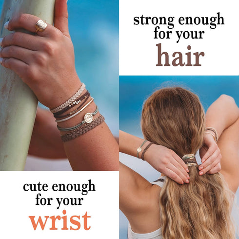 K’lani - Hair Tie Bracelets for Women - Dual-Use Bracelet and Hair Tie - Stylish Ponytail Hair Accessories - (Climb) Set of 5 - (M)...
