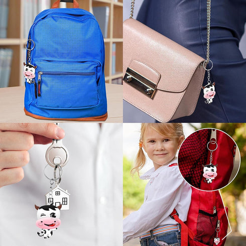 MTLEE Cow Party Favors Cute Rubber Cow Keychain Farm Laughing Cow Animal Cow Baby Keychains for Boys Girls Teens School Carnival Rewards Baby Show...