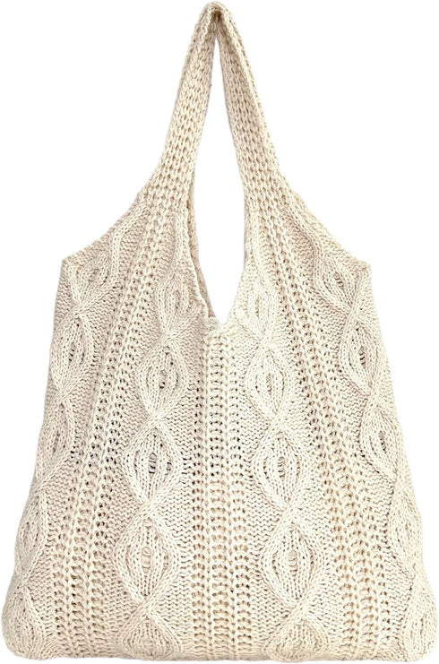 Women's Shoulder Handbags Cute tote bags Large knit bag Aesthetic Crocheted bags Shopping bag...