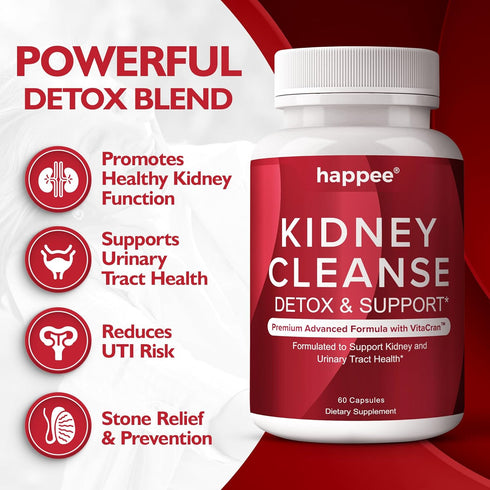 Kidney Cleanse Detox & Repair - Natural Kidney Support Supplement - Clinically Studied Cranberry Extract & 20+ Herbs for Kidney Function Support &...