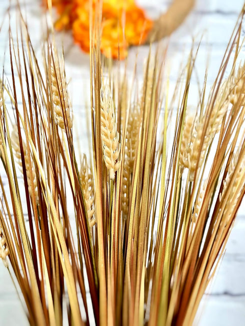 Admired By Nature 28" Artificial Autumn Flowers Artificial Wheat Grain Flowers Grass Bush for Home Kitchen Office Wedding Flowers Arrangement Farm...