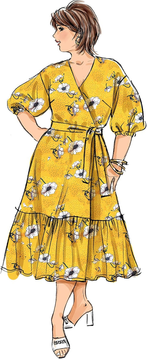 Butterick Misses' Sash and Wrap Dress Sewing Pattern Kit, Design Code B6873, Sizes 18W-20W-22W-24W...