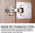 2 Pcs Cabinet Hinge Repair Plates Kits, Kitchen Cupboard Door Hinge Repair Plates, Stainless Steel Hinge Repair Fixing Bracket Plate Kit with Scre...
