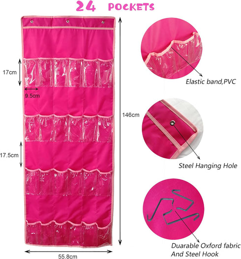 Hanging Over Door Toy Storage Organizer (24 Pockets), Compatible with LOL OMG Dolls Surprise Doll (Toys Not Included), (57.5''x22'')...