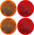 Qty 4 (2 Red/2 Amber) - 2" Inch Round Reflector Bike,Trailer, Truck, Boat, Mailbox, Construction, Signage, Warning with Super Strong Adhesive DOT/...